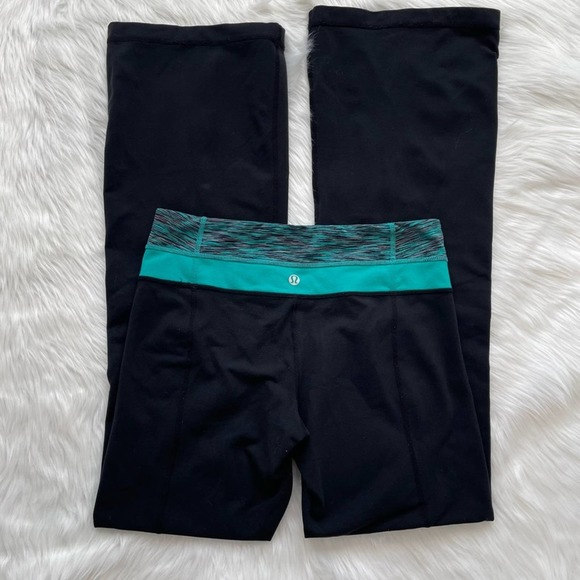 lululemon athletica Pants - Lululemon Athletica Reversible Full Length Leggings Teal Black Size 6